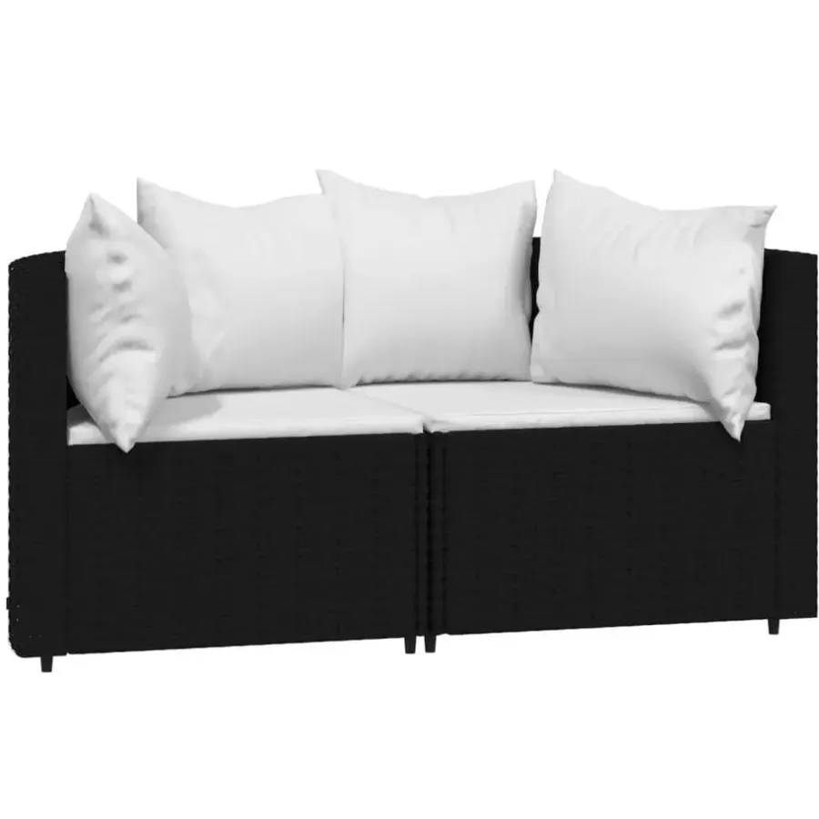 vidaXL - Hoekbank - Zwart - Poly rattan