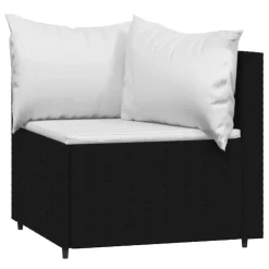 vidaXL - Hoekbank - Zwart - Poly rattan