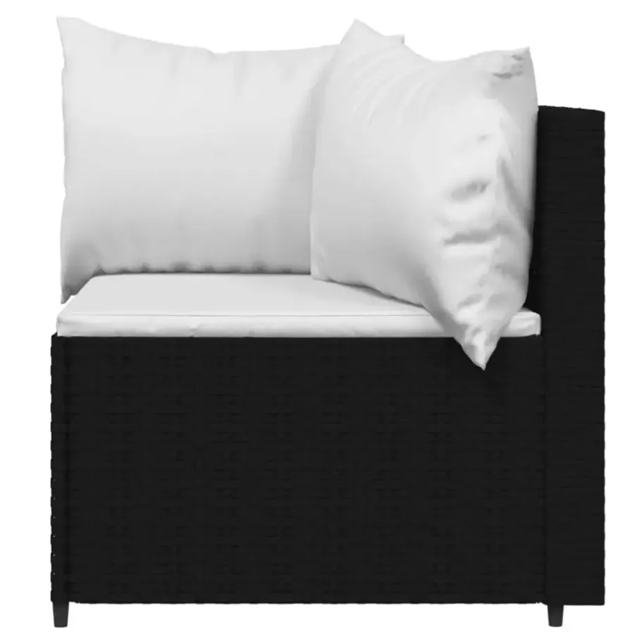 vidaXL - Hoekbank - Zwart - Poly rattan