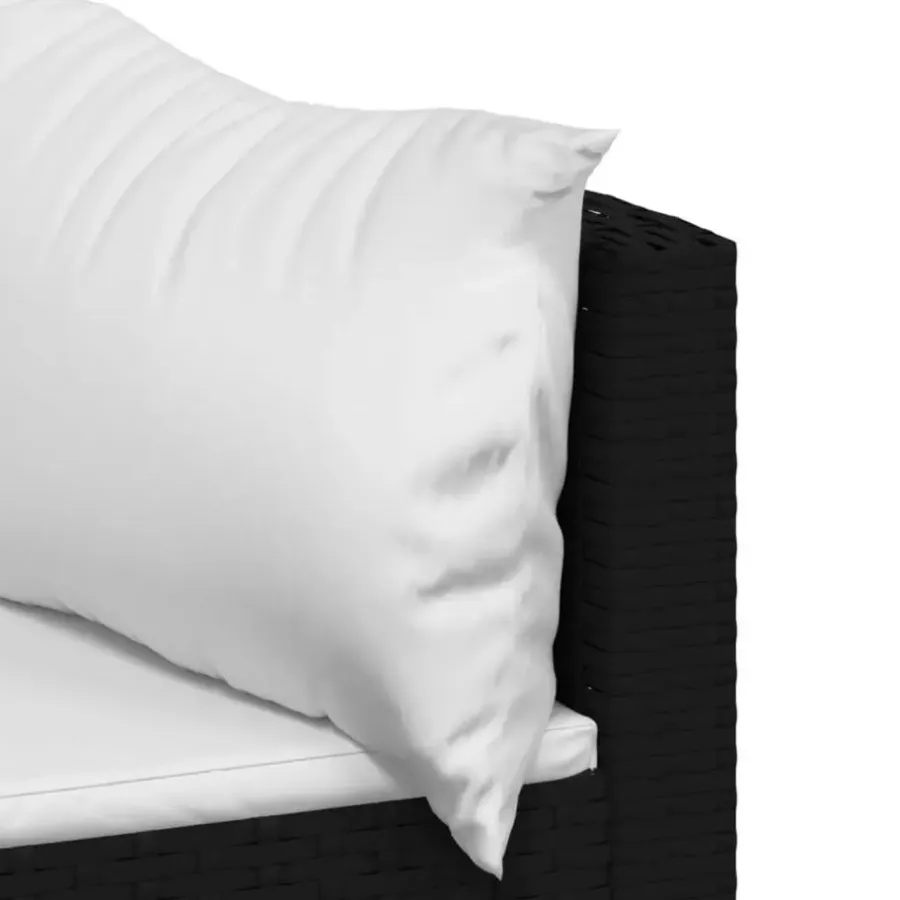 vidaXL - Hoekbank - Zwart - Poly rattan