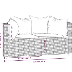 vidaXL - Hoekbank - Zwart - Poly rattan