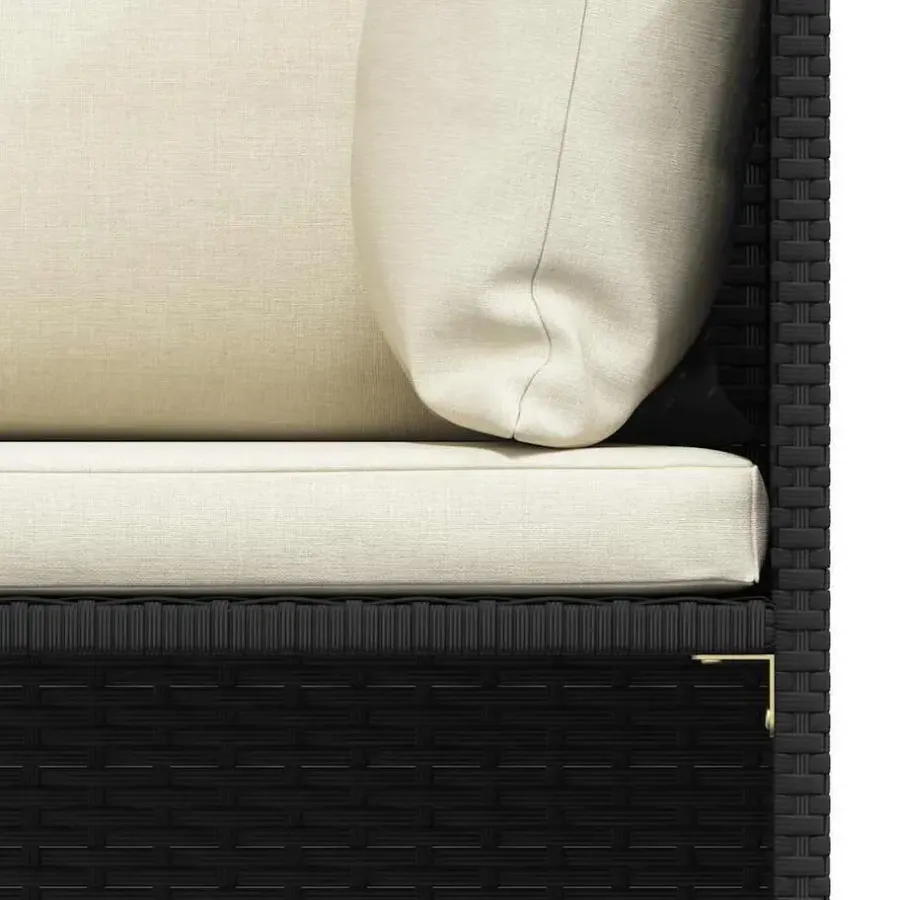 Loungeset Elementen-vidaXL - Hoekbank sectioneel - Zwart - Poly rattan - Met kussens