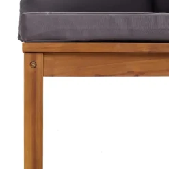 vidaXL - Hoekbank sectioneel - Grijs - Hout - Met kussens