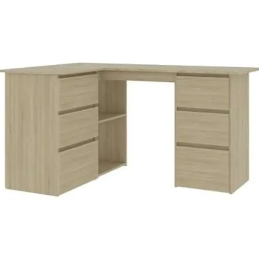vidaXL - Hoekbureau - Bruin - Bewerkt hout