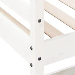 vidaXL - Hoogslaper met bureau - Wit - Massief grenenhout - 90x190 cm