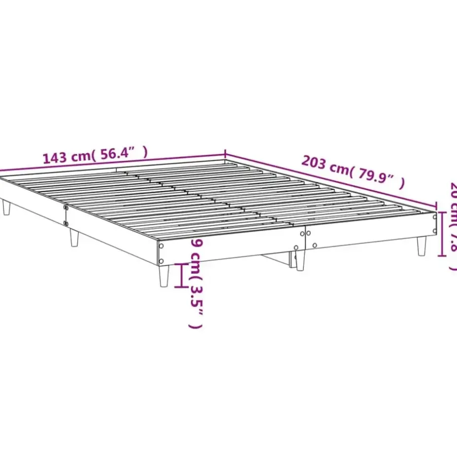 2-Persoons Bedden-vidaXL - Hout bed frame met lattenbodem - Wit - 140x200 cm