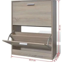 Schoenenkasten-vidaXL - Houten Schoenenkast - Bruin - Hout