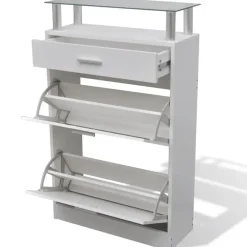 vidaXL - Houten Schoenenkast - Wit - Hout