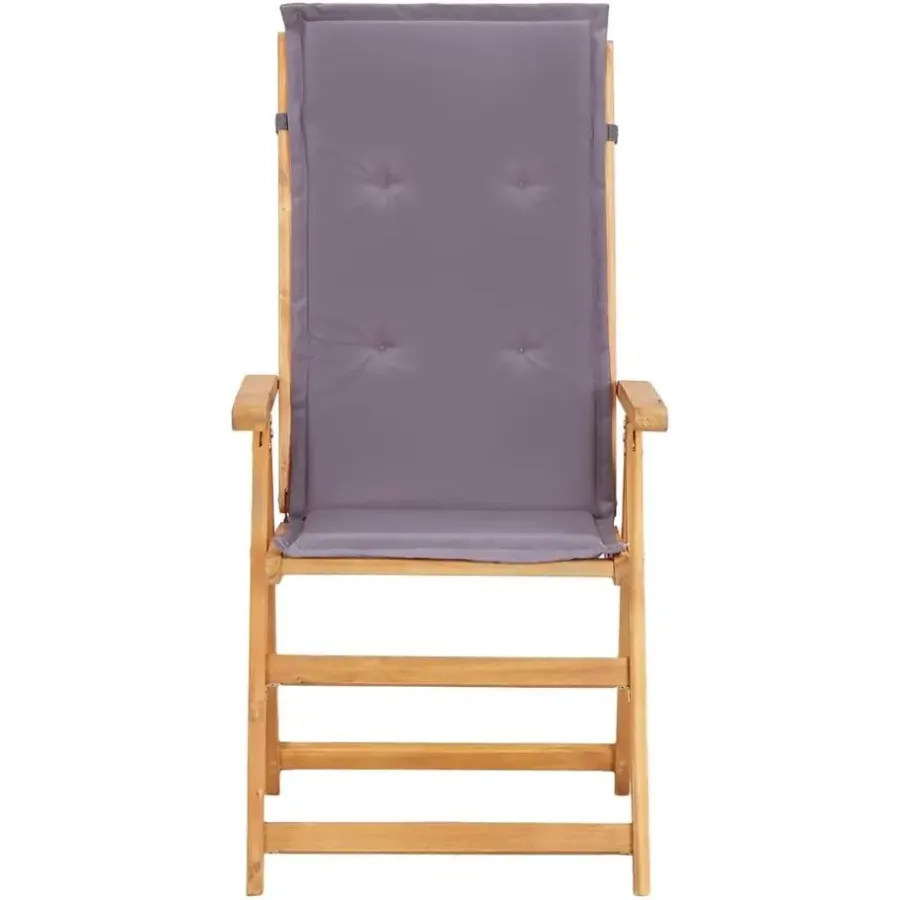 Tuinstoelen-vidaXL - Houten Stoel - Grijs - Hout - 2 stuks