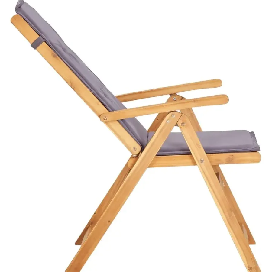 Tuinstoelen-vidaXL - Houten Stoel - Grijs - Hout - 2 stuks