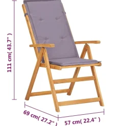 Tuinstoelen-vidaXL - Houten Stoel - Grijs - Hout - 2 stuks