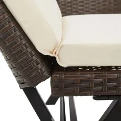 vidaXL - 2-in-1 Tuinbankje met kussens - Bruin - Poly rattan - 176x70x80 cm