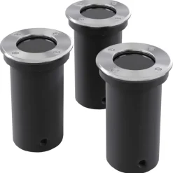 vidaXL - Inbouw Tuinlamp - Zilver - Aluminium - 3 stuks