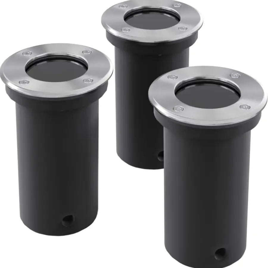 vidaXL - Inbouw Tuinlamp - Zilver - Aluminium - 3 stuks