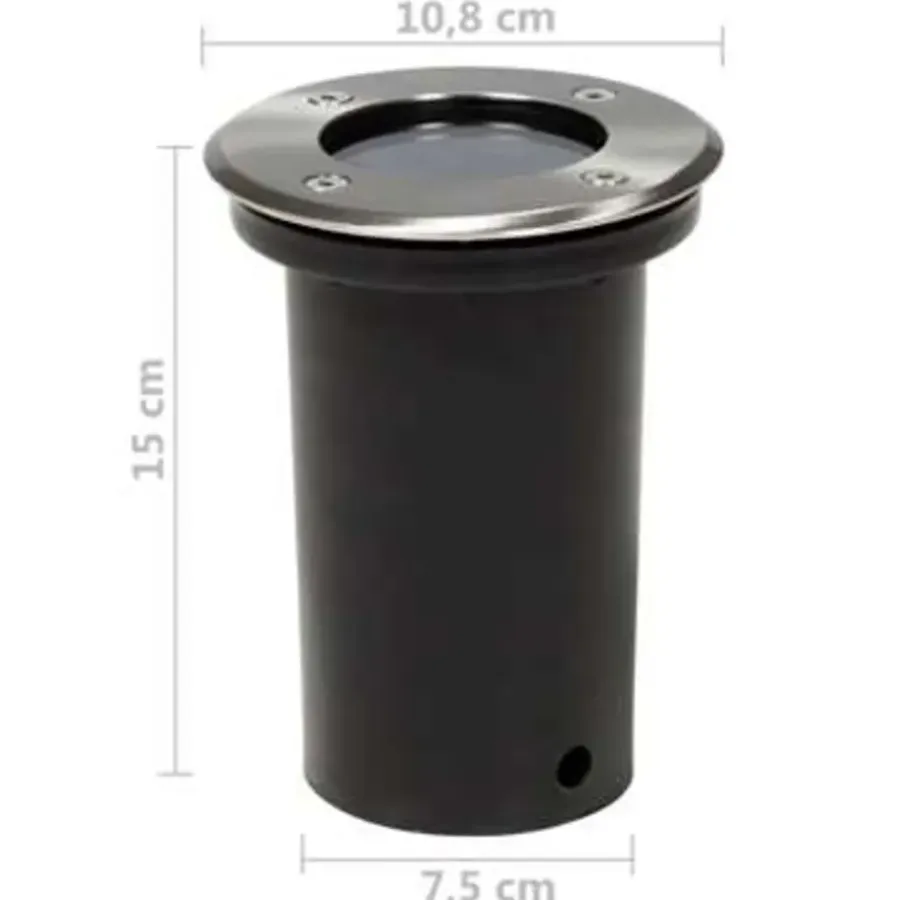 vidaXL - Inbouw Tuinlamp - Zilver - Aluminium - 3 stuks