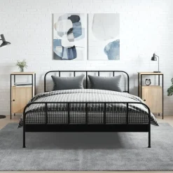 Nachtkastjes|Nachtkastjes-vidaXL - Industrieel Nachtkastjes met deur - Sonoma eiken - 41x31x80 cm - 2 st