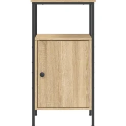 Nachtkastjes|Nachtkastjes-vidaXL - Industrieel Nachtkastjes met deur - Sonoma eiken - 41x31x80 cm - 2 st