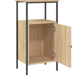 Nachtkastjes|Nachtkastjes-vidaXL - Industrieel Nachtkastjes met deur - Sonoma eiken - 41x31x80 cm - 2 st