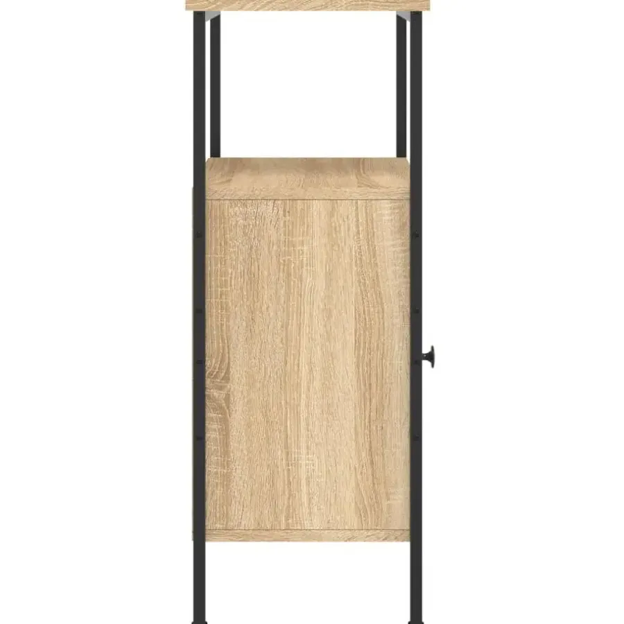 Nachtkastjes|Nachtkastjes-vidaXL - Industrieel Nachtkastjes met deur - Sonoma eiken - 41x31x80 cm - 2 st