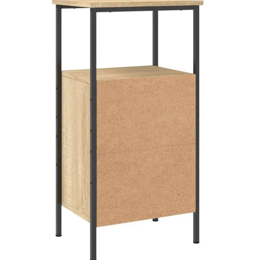 Nachtkastjes|Nachtkastjes-vidaXL - Industrieel Nachtkastjes met deur - Sonoma eiken - 41x31x80 cm - 2 st