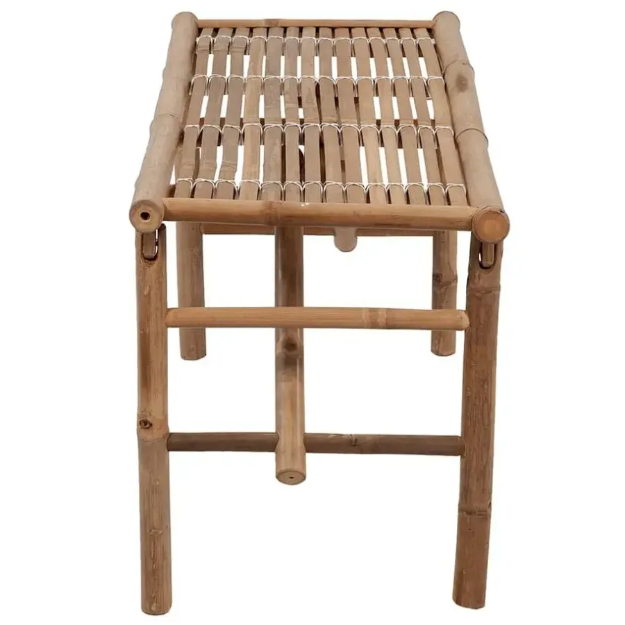 Tuinbanken-vidaXL - Inklapbaar Tuinbank met antraciet kussen - Bamboe - 118x38x45 cm