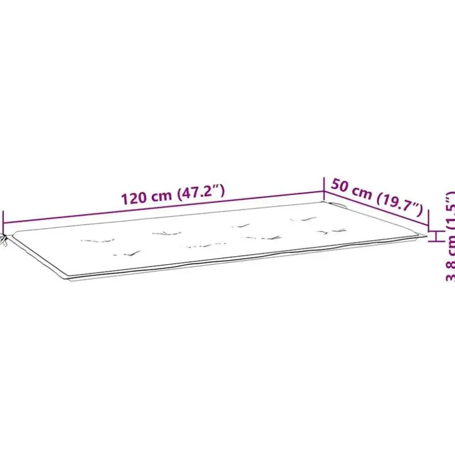Tuinbanken-vidaXL - Inklapbaar Tuinbank met antraciet kussen - Bamboe - 118x38x45 cm