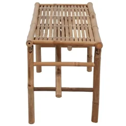 Tuinbanken-vidaXL - Inklapbaar Tuinbank met grijs kussen - Bamboe - 118x38x45 cm