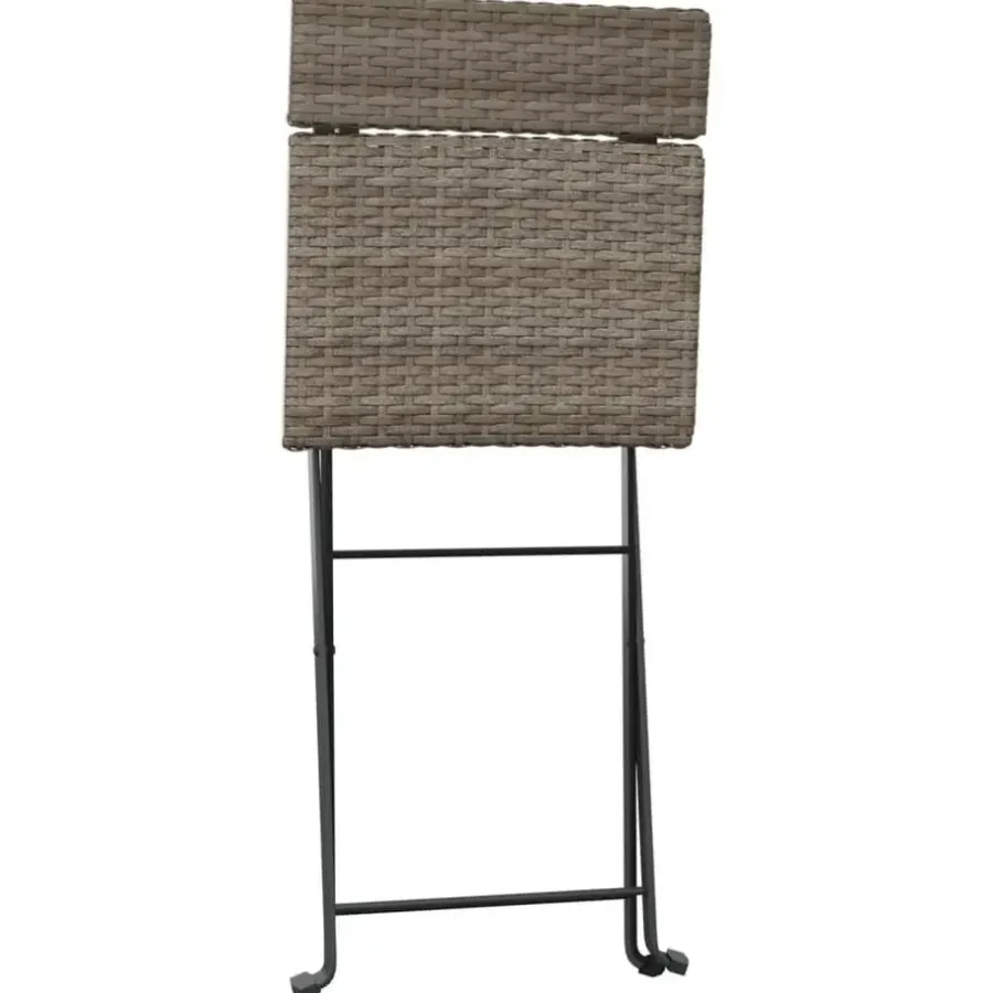 Bistro- & Balkonsets-vidaXL - Inklapbare Bistrostoel - Grijs - Poly rattan en staal - 2 stuks