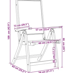 vidaXL - Inklapbare tuinstoelen - Bruin - Acaciahout - 2 stuks