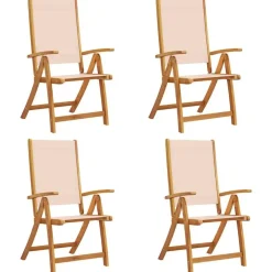 Tuinstoelen-vidaXL - Inklapbare Tuinstoelen - Bruin - Acaciahout - 4 stuks