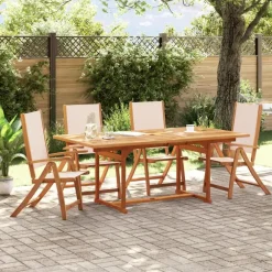 Tuinstoelen-vidaXL - Inklapbare Tuinstoelen - Bruin - Acaciahout - 4 stuks