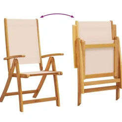 Tuinstoelen-vidaXL - Inklapbare Tuinstoelen - Bruin - Acaciahout - 4 stuks