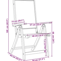 Tuinstoelen-vidaXL - Inklapbare Tuinstoelen - Bruin - Acaciahout - 4 stuks