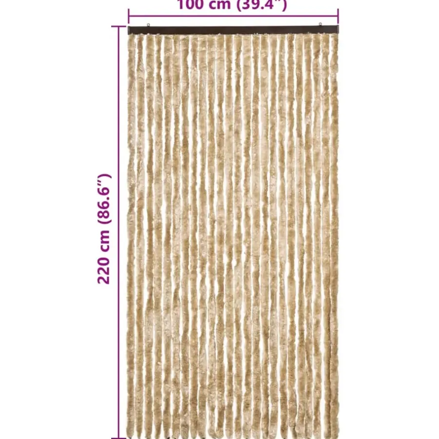 vidaXL - Insectengordijn - Beige - Polypropyleen - 100 x 220 cm