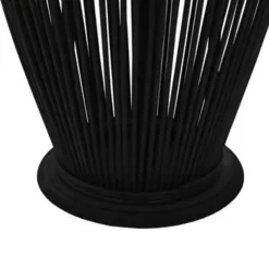Kandelaars En Windlichten-vidaXL - Kaarsenhouder - Zwart - Bamboe