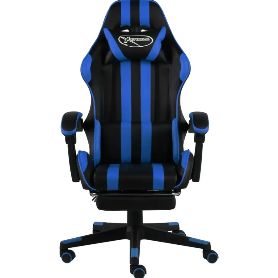 Gamestoelen-vidaXL - Kantoorstoel - Blauw - Kunstleer