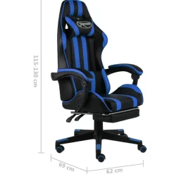 Gamestoelen-vidaXL - Kantoorstoel - Blauw - Kunstleer