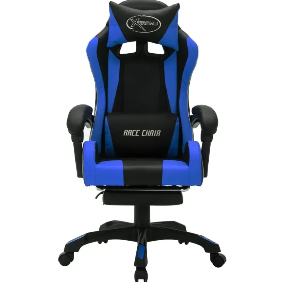 Gamestoelen-vidaXL - Kantoorstoel - Blauw - Kunstleer