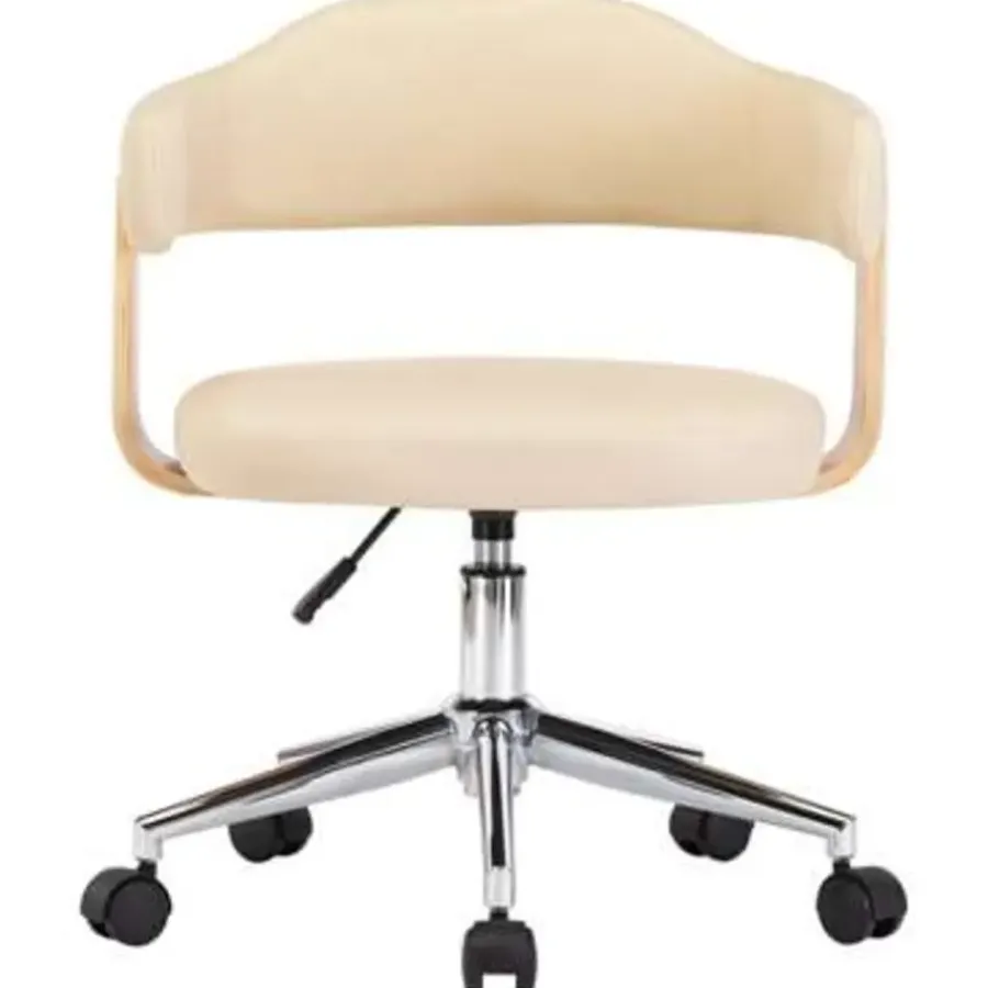 Bureaustoelen|Bureaustoelen-vidaXL - Kantoorstoel - Crème - Kunstleer