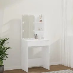 vidaXL - Kaptafel - Wit - Bewerkt hout