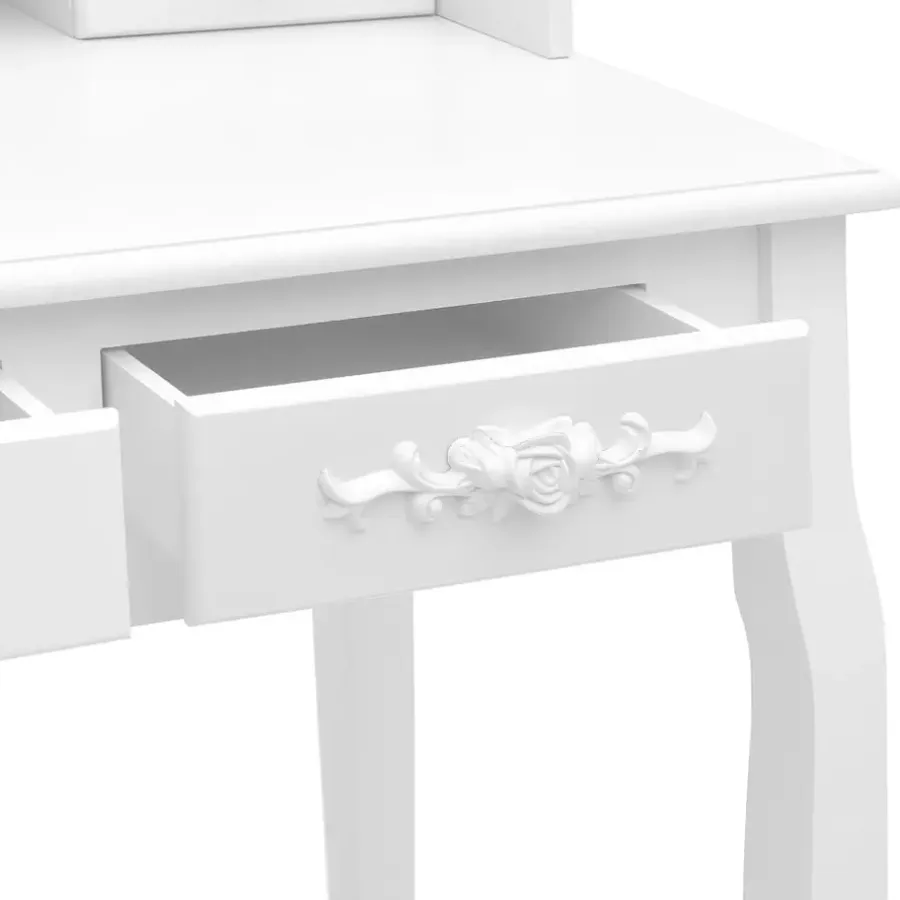 Kaptafels-vidaXL - Kaptafel - Wit - Hout
