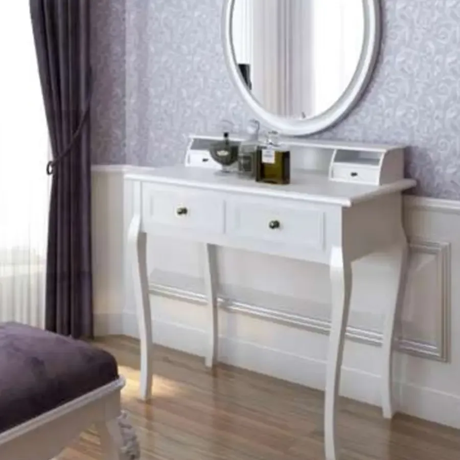 Kaptafels-vidaXL - Kaptafel - Wit - Hout