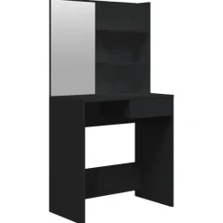 Kaptafels-vidaXL - Kaptafel - Zwart - Bewerkt hout