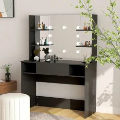 Kaptafels-vidaXL - Kaptafel - Zwart - MDF