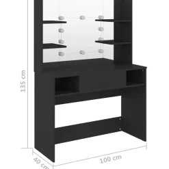 Kaptafels-vidaXL - Kaptafel - Zwart - MDF