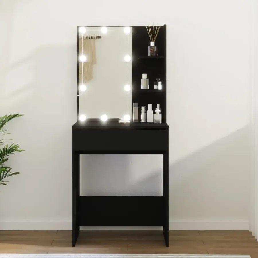 Kaptafels-vidaXL - Kaptafel - Zwart - Bewerkt hout
