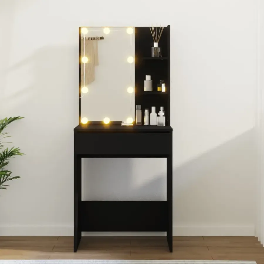 Kaptafels-vidaXL - Kaptafel - Zwart - Bewerkt hout