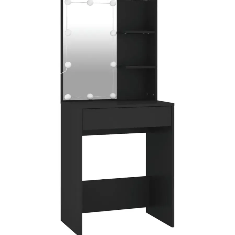 Kaptafels-vidaXL - Kaptafel - Zwart - Bewerkt hout