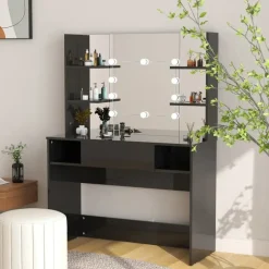 Kaptafels-vidaXL - Kaptafel - Zwart - MDF