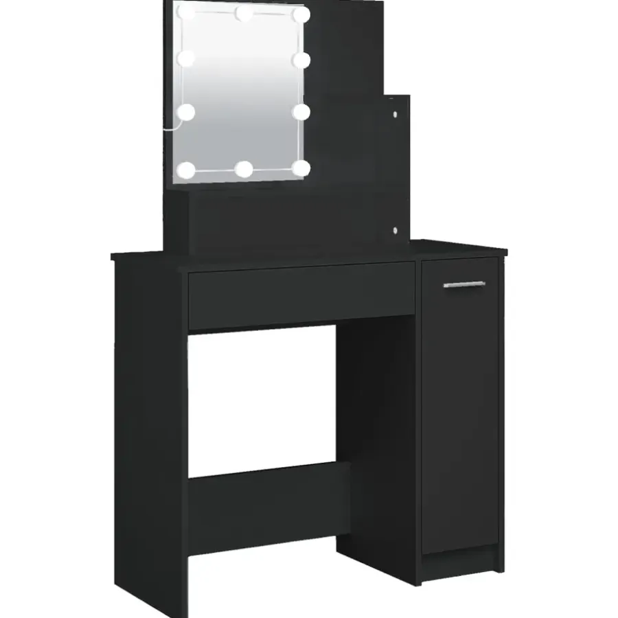 vidaXL - Kaptafel - Zwart - Bewerkt hout